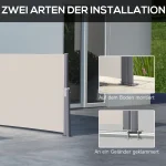 Странична тента Outsunny, странична ролетна щора - Image 10