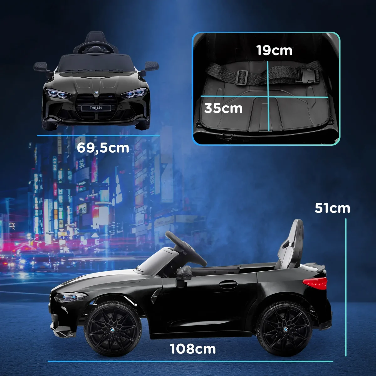 AIYAPLAY Акумулаторна кола BMW M4, Звук и светлина - Image 8