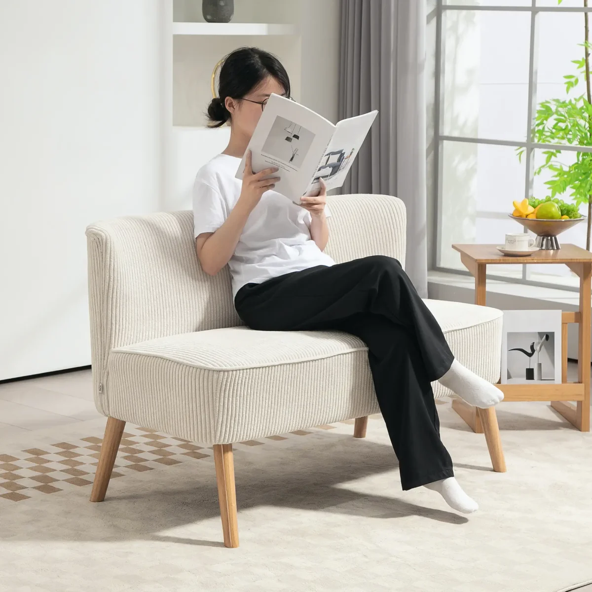 Двуместен диван HOMCOM, мека тапицерия, до 150 кг - Image 2