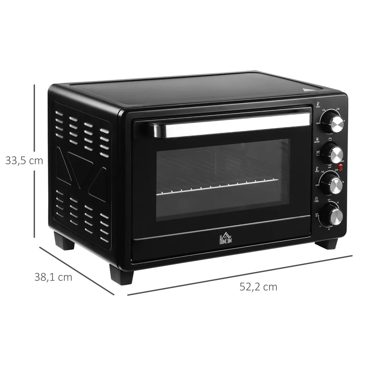 Мини фурна HOMCOM, 1 тава за печене, 1 решетка за грил - Image 10