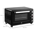 Мини фурна HOMCOM, 1 тава за печене, 1 решетка за грил - Image 10