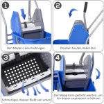 Комплект проф. количка за почистване HOMCOM, 25л - Image 11