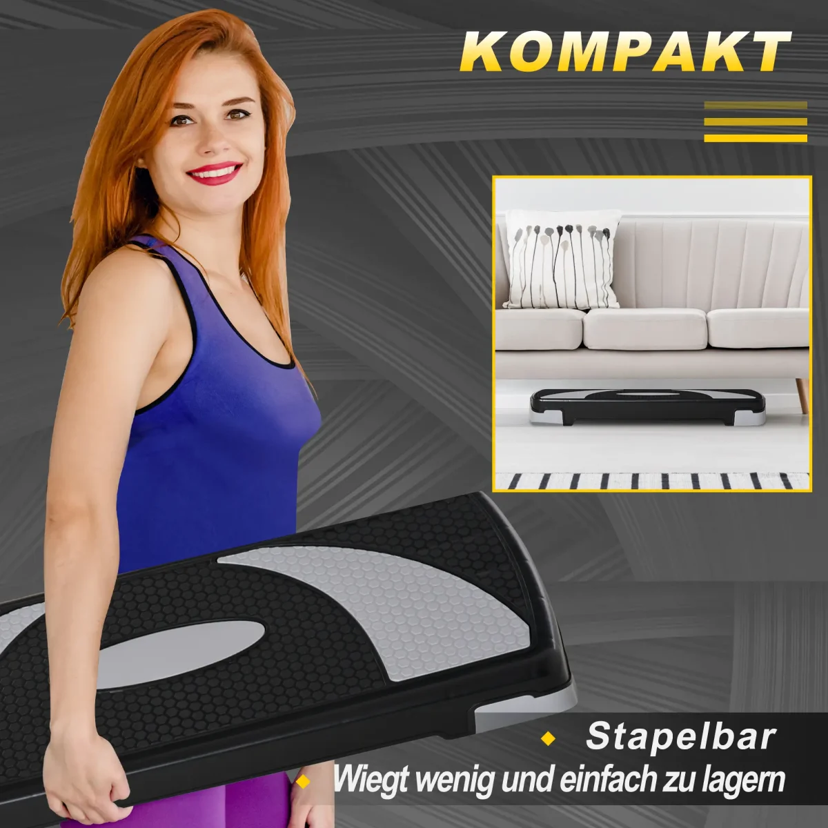 Аеробен степер HOMCOM на 3 нива, 80 x 31 x 20 см - Image 5