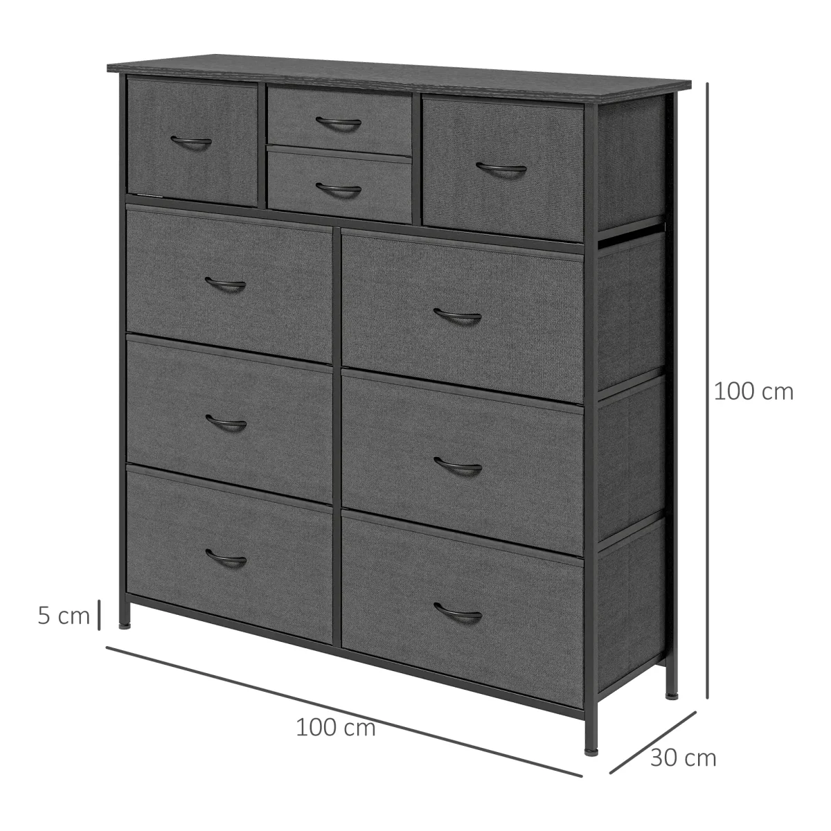 HOMCOM Скрин с чекмеджета от плат, 10 отделения - Image 10