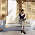 Двуместна градинска люлка от ратан Outsunny - Image 10