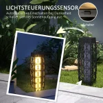 Външна соларна лампа от ратан Outsunny, LED 20 x 20 x 68 см - Image 11