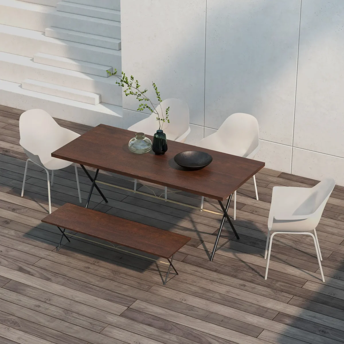 Комплект от 4 градински стола Outsunny 59 см x 55 см x 84 см - Image 10