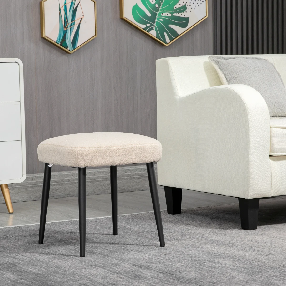 Табуретка HOMCOM, табуретка със седалка, плюшено мече - Image 9