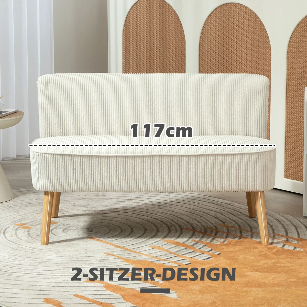 Двуместен диван HOMCOM, мека тапицерия, до 150 кг - Image 10