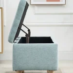 Пейка за съхранение HOMCOM с дървени крака 110x39x45см - Image 4