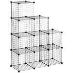 HOMCOM етажерка, кубичен рафт, 9 кубчета