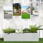 Саксия за цветя Outsunny, боядисана стомана - Image 2