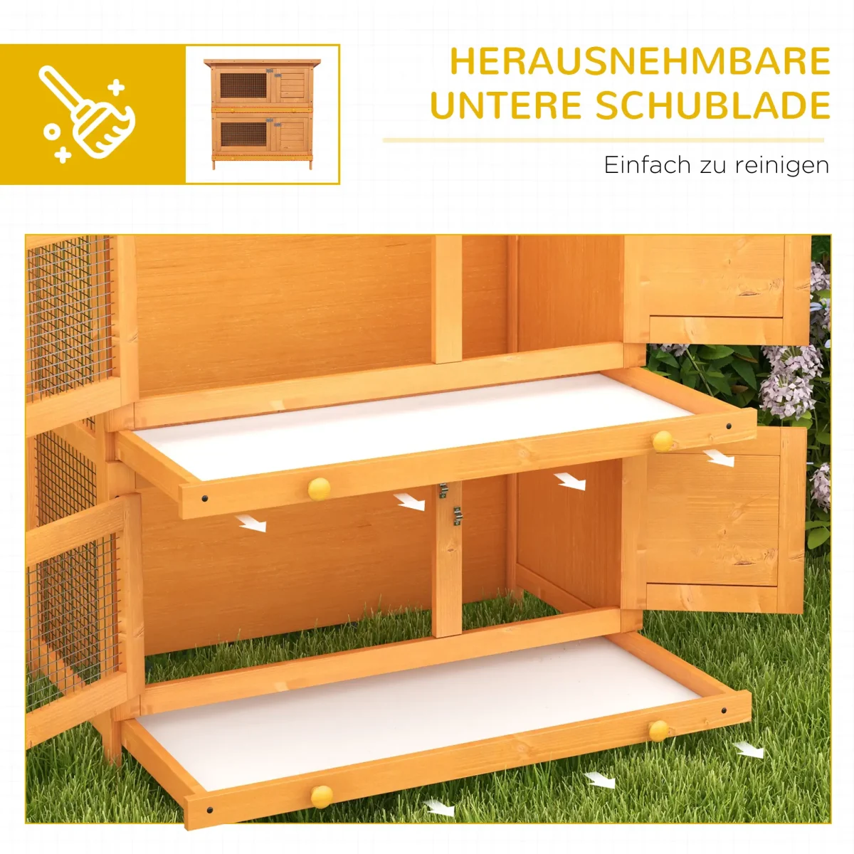 PawHut Клетка за малки животни, 2 нива, ела - Image 4