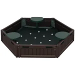 Детски пясъчник Outsunny, капак, 4 места, Φ120 x 21 см