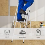 Сгъваема стълба HOMCOM, вкл. държач за инструменти - Image 2