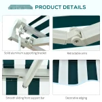 Ръчно прибираща се тента Outsunny, размер (3,5 м x 2,5 м) - Image 6