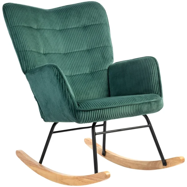 Винтидж люлеещ се стол HOMCOM бук и стомана