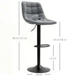 HOMCOM Комплект от 2 въртящи се бар стола с облегалка - Image 2