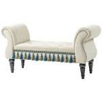 Тапицирана пейка HOMCOM, винтидж дизайн, до 150 кг