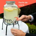 4-литров стъклен диспенсър с кран за вода, сок, чай - Image 2