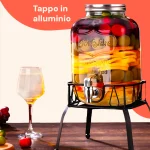 4-литров стъклен диспенсър с кран за вода, сок, чай - Image 4