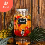 4-литров стъклен диспенсър с кран за вода, сок, чай - Image 5