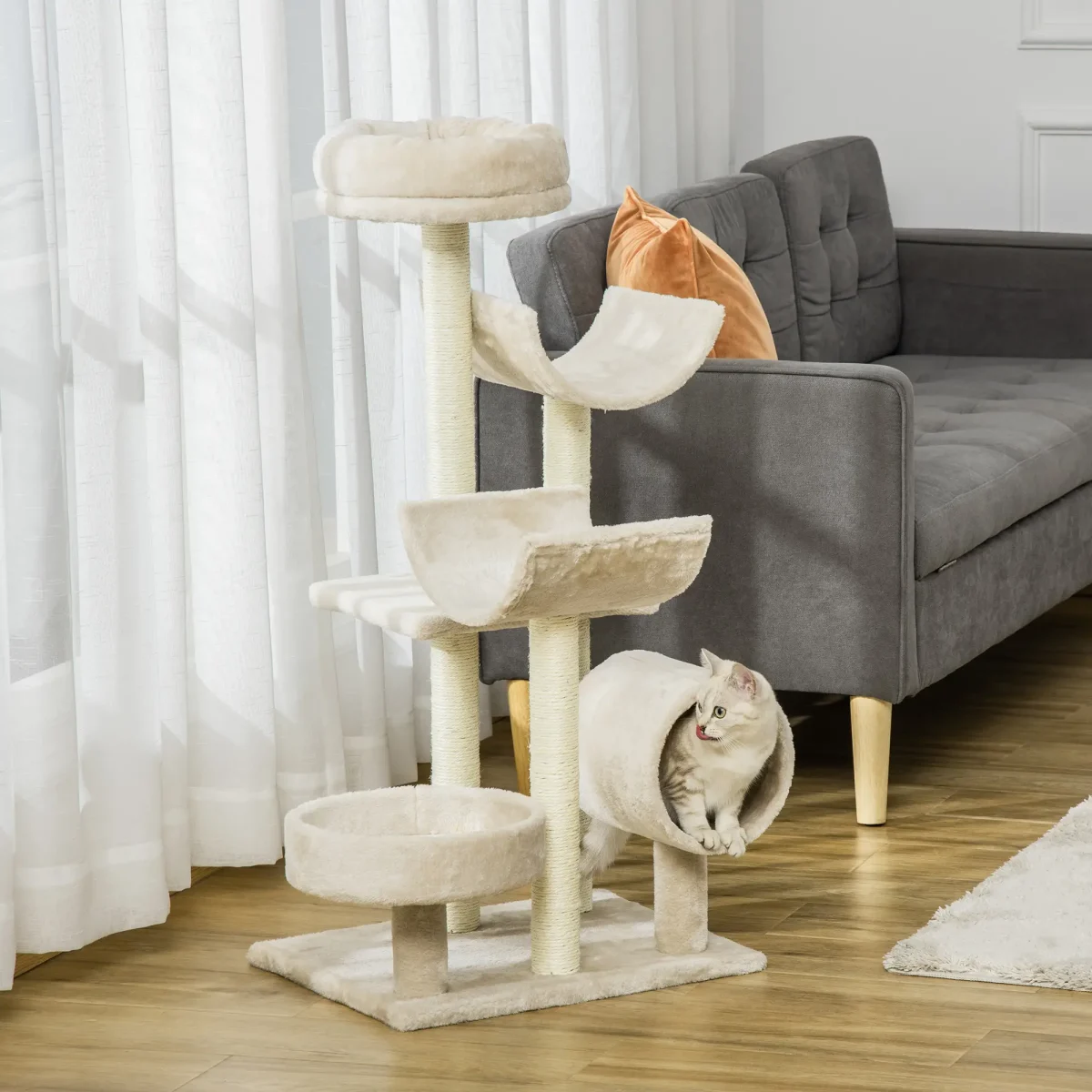 PawHut Дърво за драскане за котки, Д50 x Ш40 x В105 см - Image 3