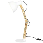 Настолна лампа HOMCOM бамбук, регулируемо рамо