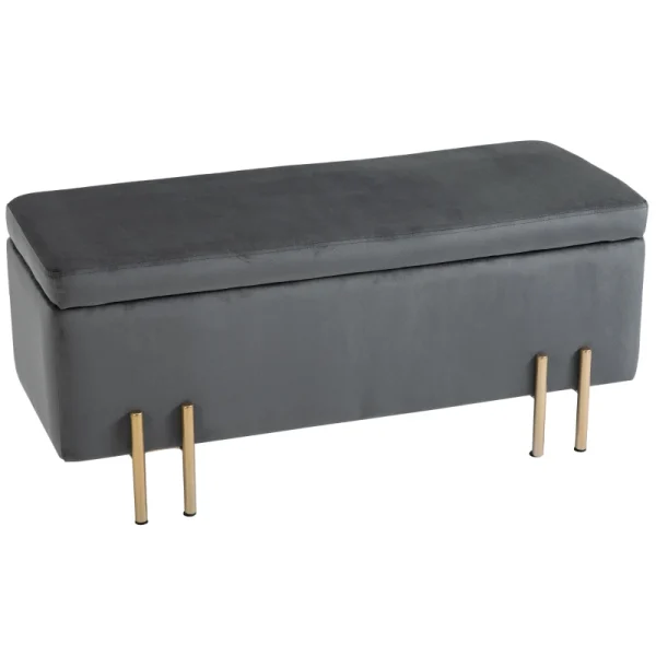 Пейка за съхранение HOMCOM с кадифен вид, 100 x 40 x 42 см