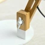 Настолна лампа HOMCOM бамбук, регулируемо рамо - Image 6