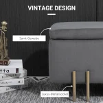 Пейка за съхранение HOMCOM с кадифен вид, 100 x 40 x 42 см - Image 6