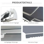 Outsunny Тента с шарнирно рамо и регулируема скоба - Image 5