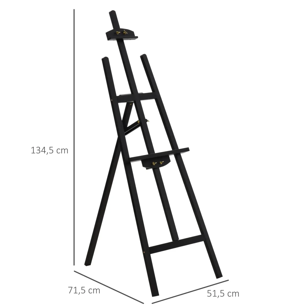 Статив Homcom, Дърво, 51.5x71.5x134.5, Черен - Image 6