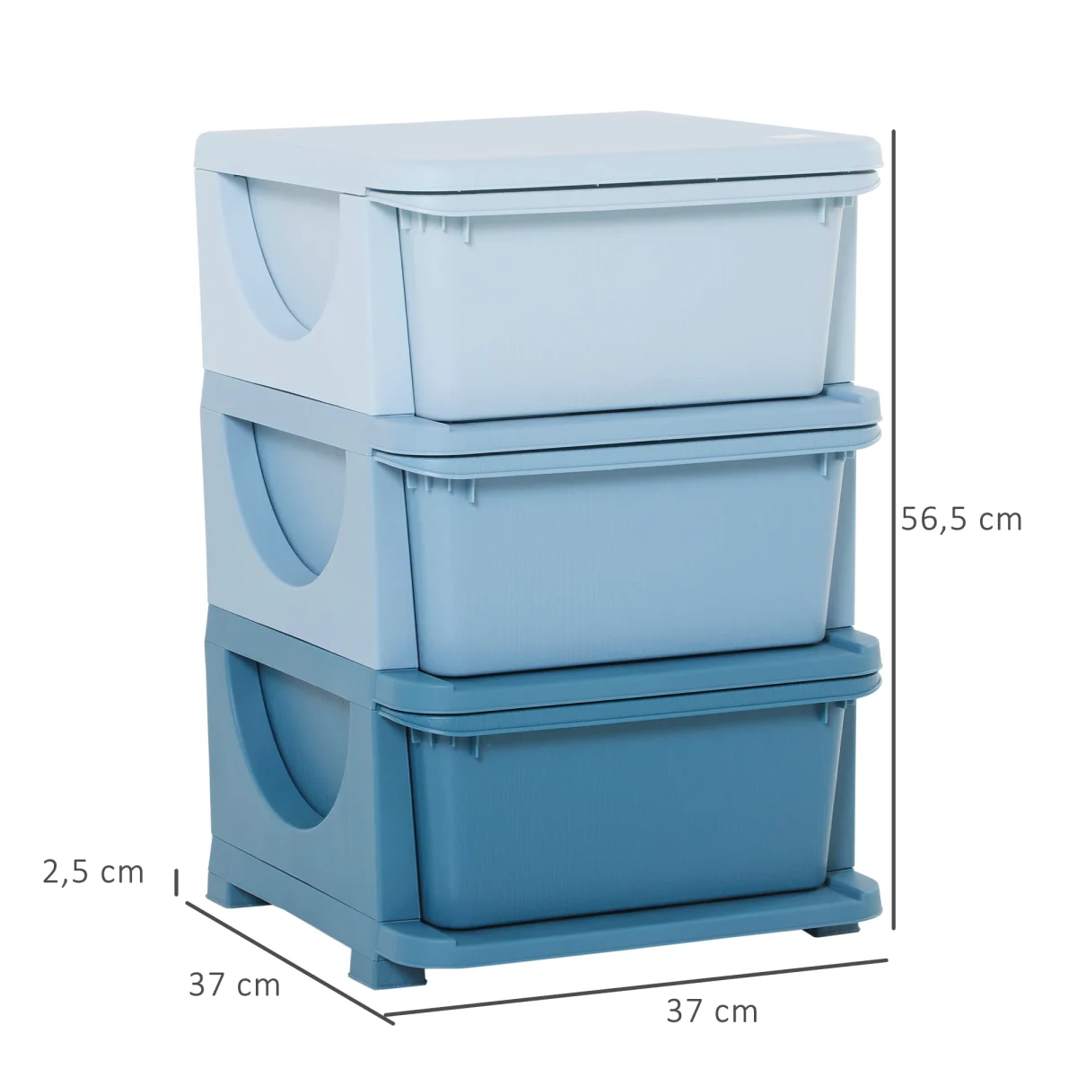 Детски кутии за съхранение HOMCOM, 3 чекмеджета - Image 5