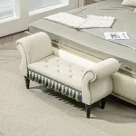 Тапицирана пейка HOMCOM, винтидж дизайн, до 150 кг - Image 4