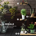 Стойка за растения Outsunny с 4 рафта, 46 см x 25 см x 91 см - Image 8