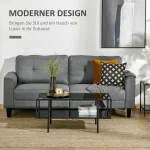 Холна маса HOMCOM с рафт, стъклен плот, 100 x 55 x 45.5 см - Image 2