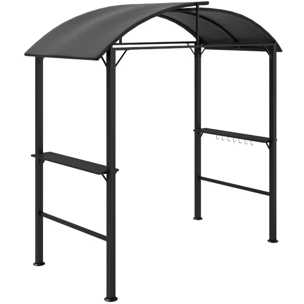 Беседка за барбекю Outsunny, 2 странични рафта, 1,1 x 2,3 м