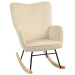 Винтидж люлеещ се стол HOMCOM бук и стомана - Image 4