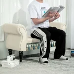 Тапицирана пейка HOMCOM, винтидж дизайн, до 150 кг - Image 6