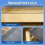 PawHut повдигнато кучешко легло с дървени крака, 90 см x 50 - Image 5