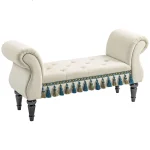 Тапицирана пейка HOMCOM, винтидж дизайн, до 150 кг - Image 3