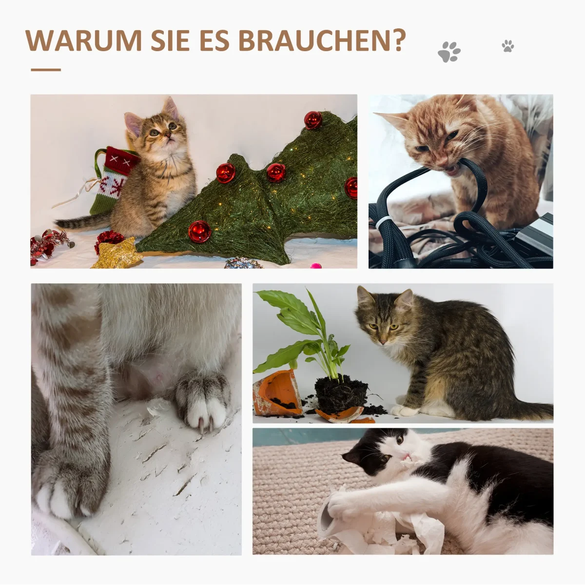 PawHut Дърво за драскане за котки, Д50 x Ш40 x В105 см - Image 4