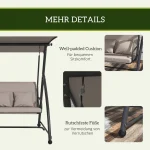 Градинска люлка Outsunny 2 в 1, 170x110x153см - Image 7