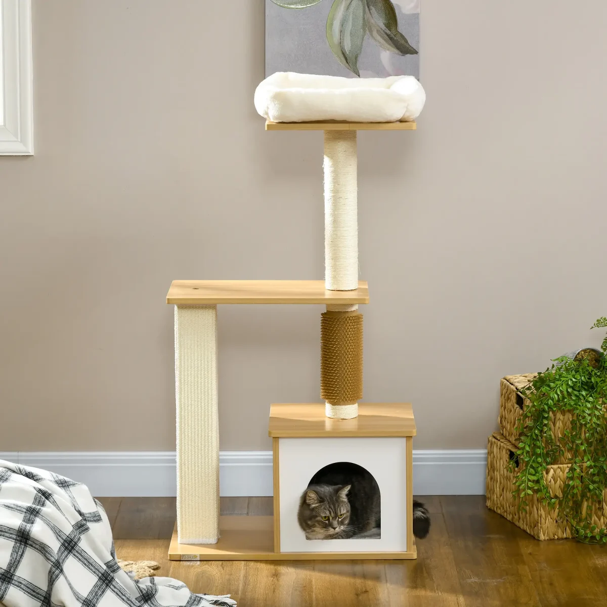PawHut Котешко дърво 59,5 см x 39,5 см x 114 см - Image 6