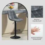 HOMCOM Комплект от 2 въртящи се бар стола с облегалка - Image 6