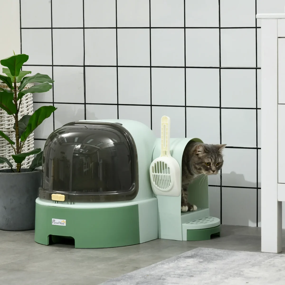 Котешка тоалетна PawHut, 2 издърпващи се тави - Image 2
