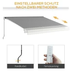 Тента Outsunny, електрическа/ръчно прибираща се, 4 x 3 м - Image 8