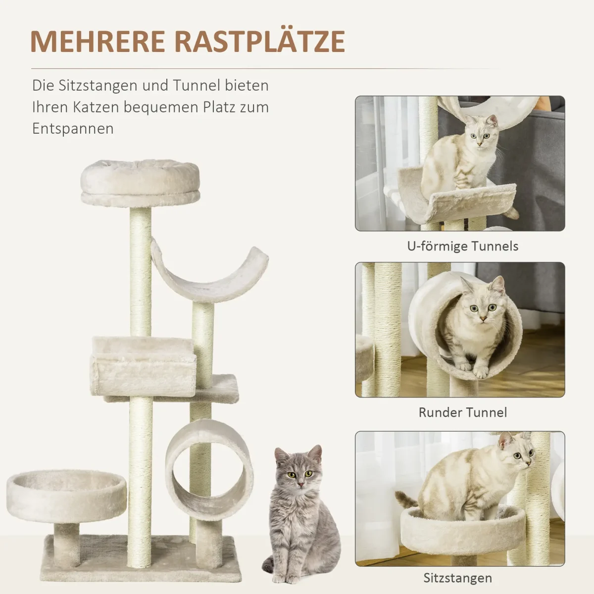 PawHut Дърво за драскане за котки, Д50 x Ш40 x В105 см - Image 6