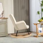 Винтидж люлеещ се стол HOMCOM бук и стомана - Image 6